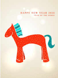 馬到平安福滿門-新年-電子卡片