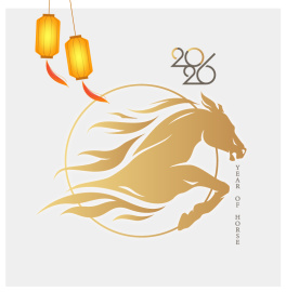 躍馬奔騰好運到--電子卡片