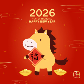 元寶賀馬福氣來--電子卡片