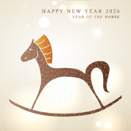 黃金駿馬報財喜-新年-電子卡片